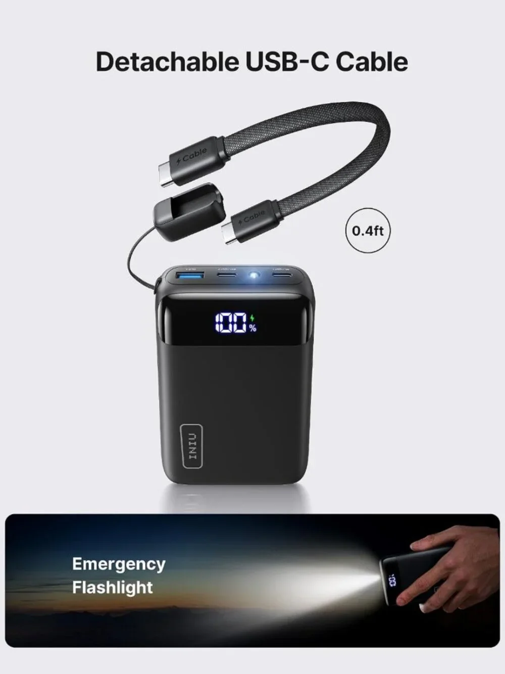 Compact 20000mAh Power Bank - Fast Charging Portable Charger for Travel & Daily